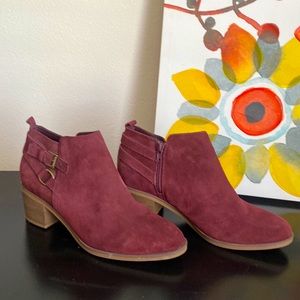 NEW - Sonoma - Ankle Booties, Burgundy (Size 10)